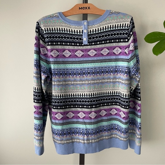 Talbots Lambswool Blend Fair Isle Sweater Womens Size Large - Picture 3 of 8